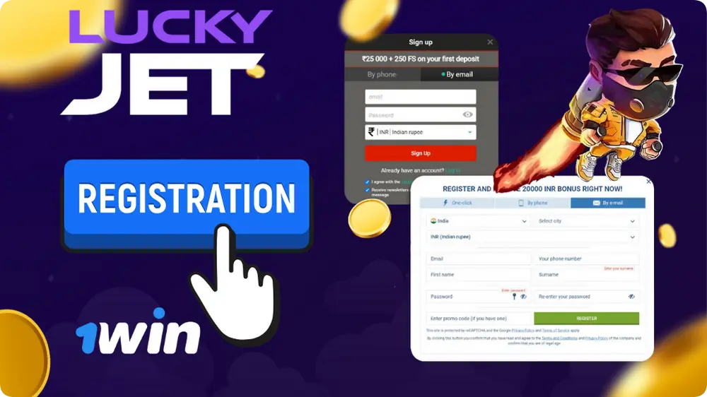Registration Lucky Jet at 1Win