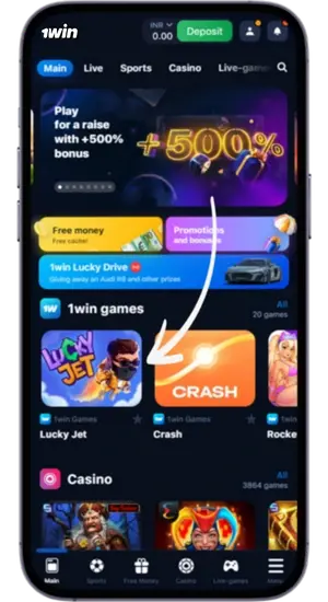 Find LuckyJet in the casino library